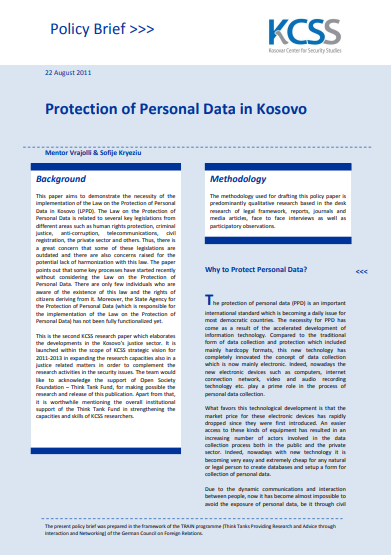 Mbrojtja e të Dhënave Personale në Kosovë