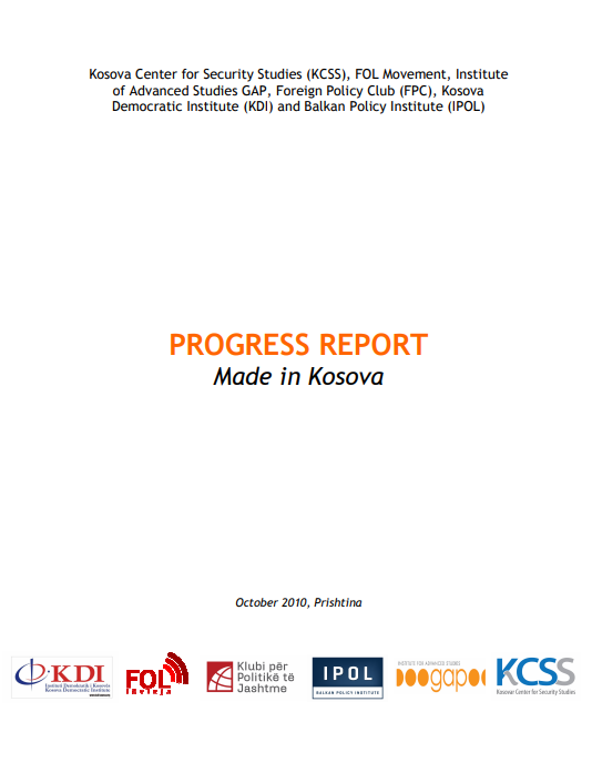 Raporti i Progresit – Made in Kosova 2010