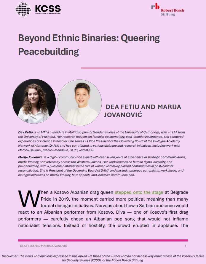 Beyond Ethnic Binaries: Queering Peacebuilding