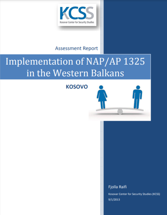 Raport Vleresimi per Zbatimin e Planit Nacional të UNSCR 1325 në Ballkanin Perëndimor-Kosova