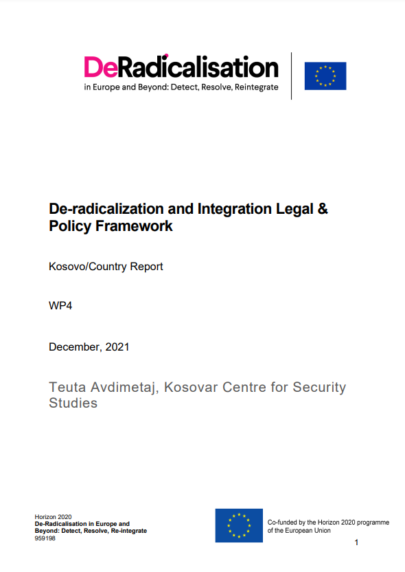 De-radicalization and Integration Legal & Policy Framework 