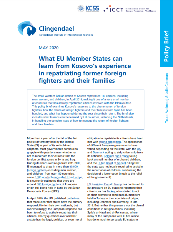 What EU Member States can learn from Kosovo’s experience in repatriating former foreign fighters and their families 