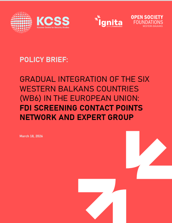 Gradual Integration of the Six Western Balkans Countries (WB6) in the European Union: FDI Screening  Contact Points Network and Expert Group 