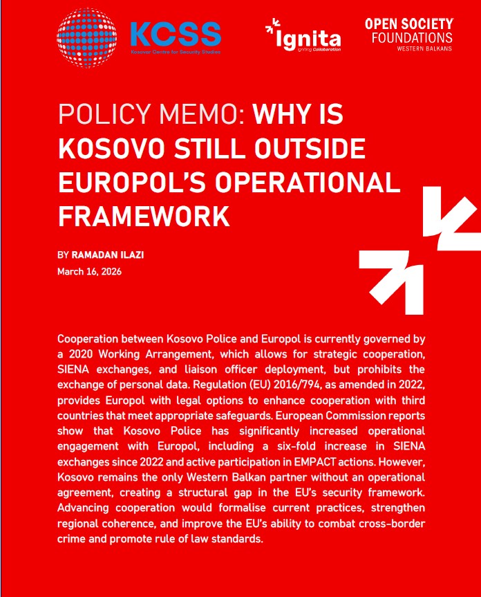 Policy Memo: Why is Kosovo Still Outside Europol’s Operational framework 