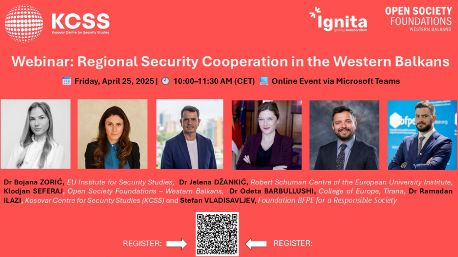 Webinar on Regional Security Cooperation in the Western Balkans: Why the Western Balkans Can’t Wait on Cooperation?